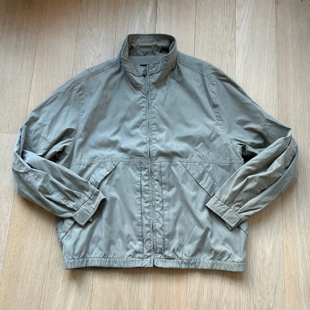 Dockers Windbreaker Jacket‎ Mens Large Green Full Zip Workwear Utility Tactical